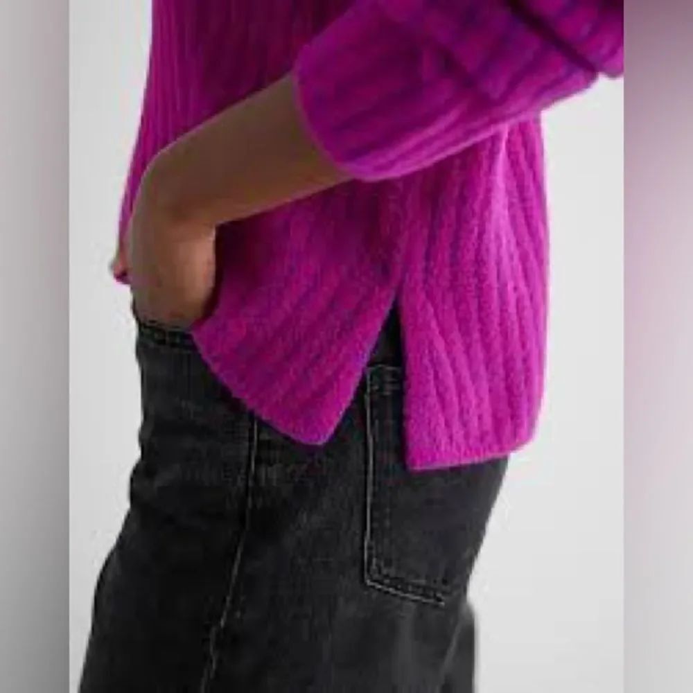 Express Ribbed Mock Neck Long Sleeve Sweater - Picture 2 of 8